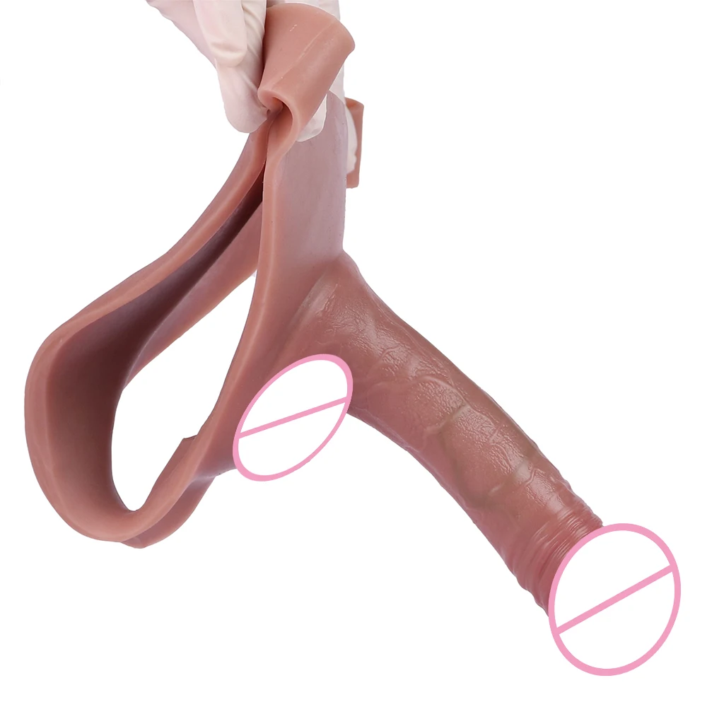 SXXY ألعاب جنسية يمكن ارتداؤها كم مجوف حزام دسار واقعي على تسخير القضيب موسع منتجات BDSM للرجال تأخير القذف