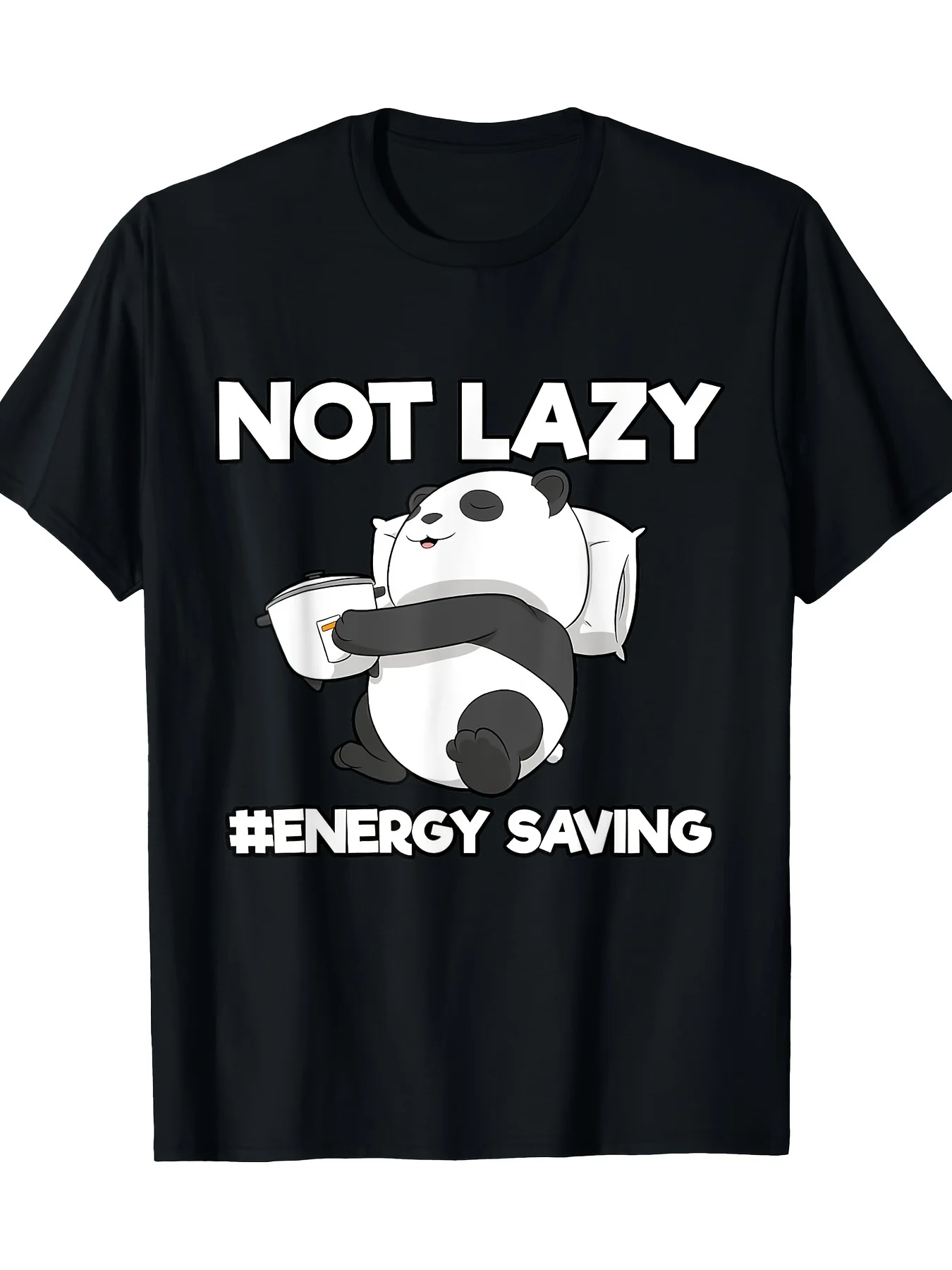 Funny Exercise Extra Rice Panda Pun Training Lazy Workout T-Shirt -100% Cotton - 220g