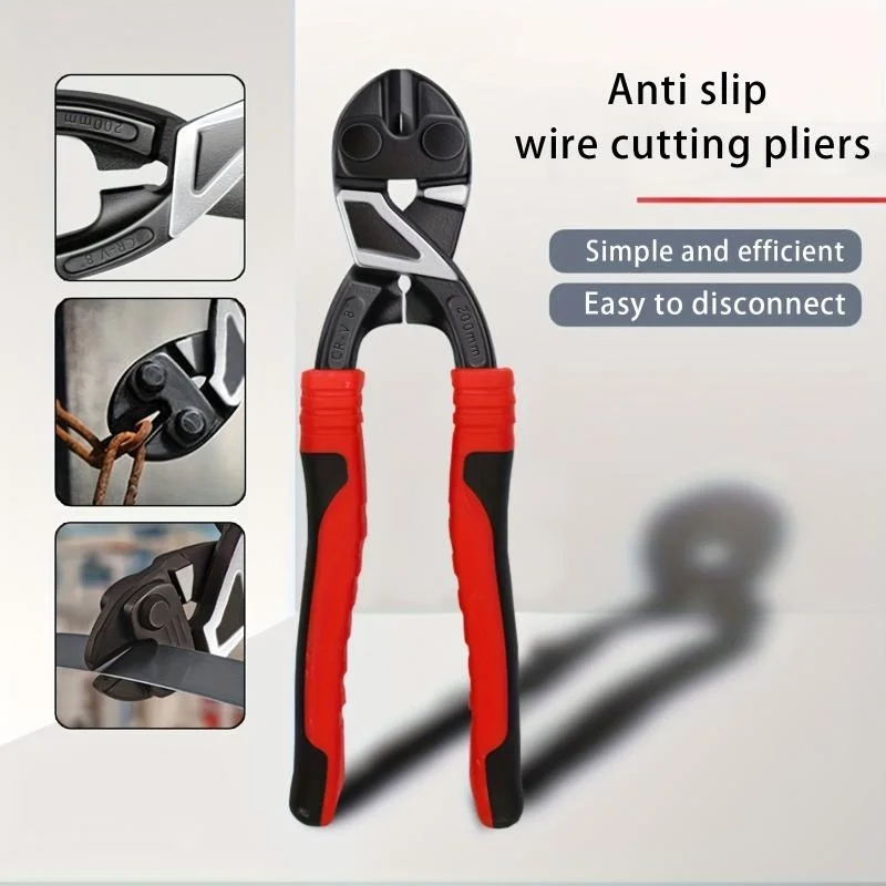 

Anti-Slip Edge Bolt Cutters with Nail Puller Industrial Grade Wire Cutter Rebar Shears Portable Hand Tools for Professional Use
