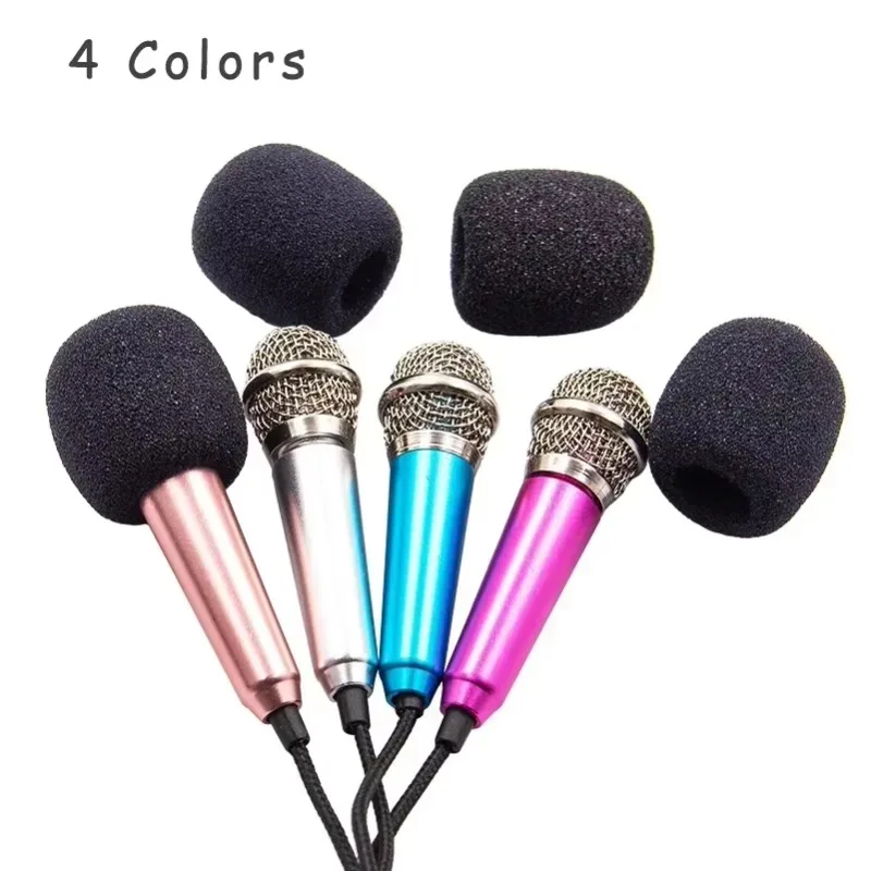 Mini Portable 3.5mm Stereo Studio Mic KTV Karaoke Mini Microphone For Smart Phone Laptop PC Desktop Handheld Audio Microphone