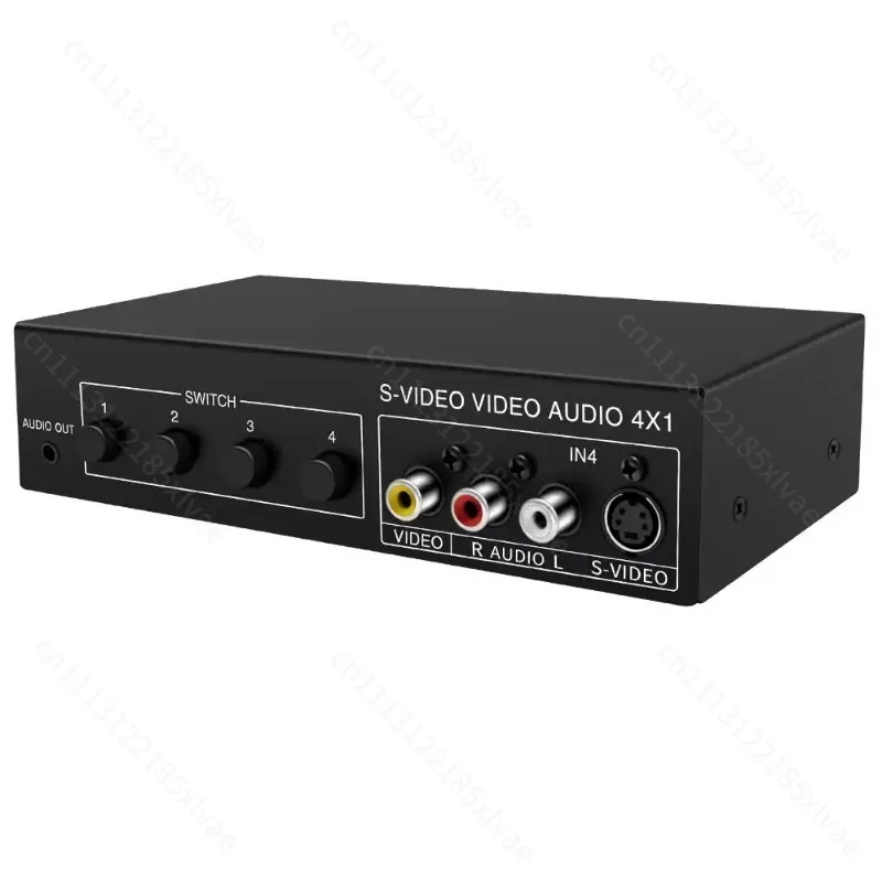 VSSW41 4 In 1 Out S-Video AV Switch Box 4 Input 1 Output Analog Video Selector With 3.5mm Audio Port For Game Console DVD Camera