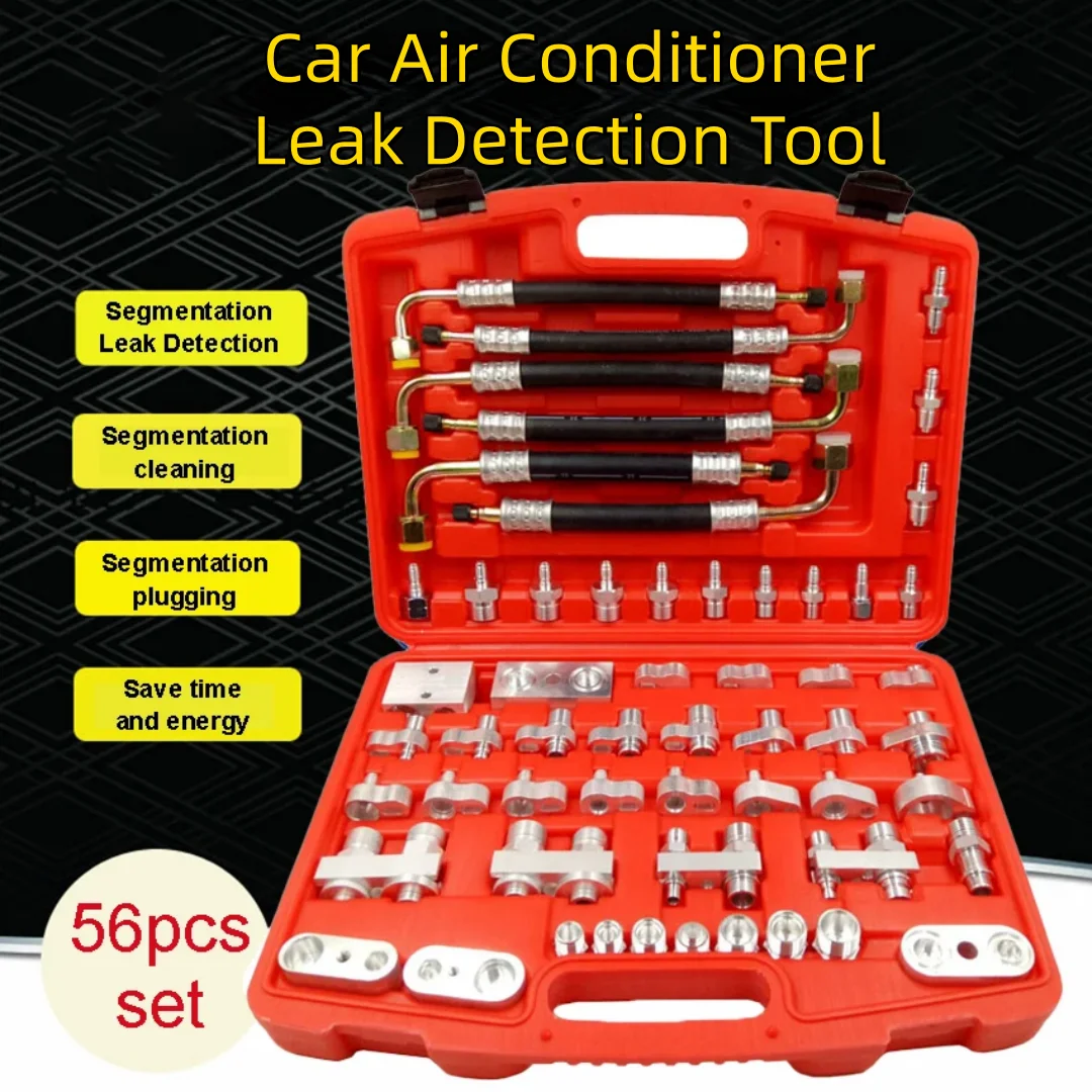56pcs car leak detection vehicle excavator auto repair tool air conditioner leak detector air conditioner compressor condenser