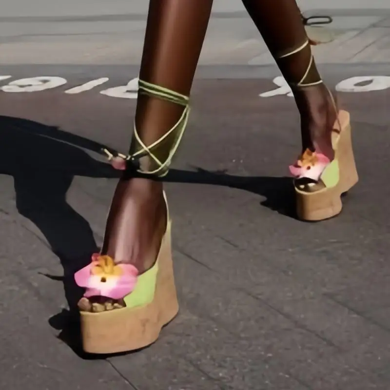 

Сандалии Faion с цветочным узлом W, женские удобные дышащие летние сандалии большого размера на плоской подошве в римском стиле