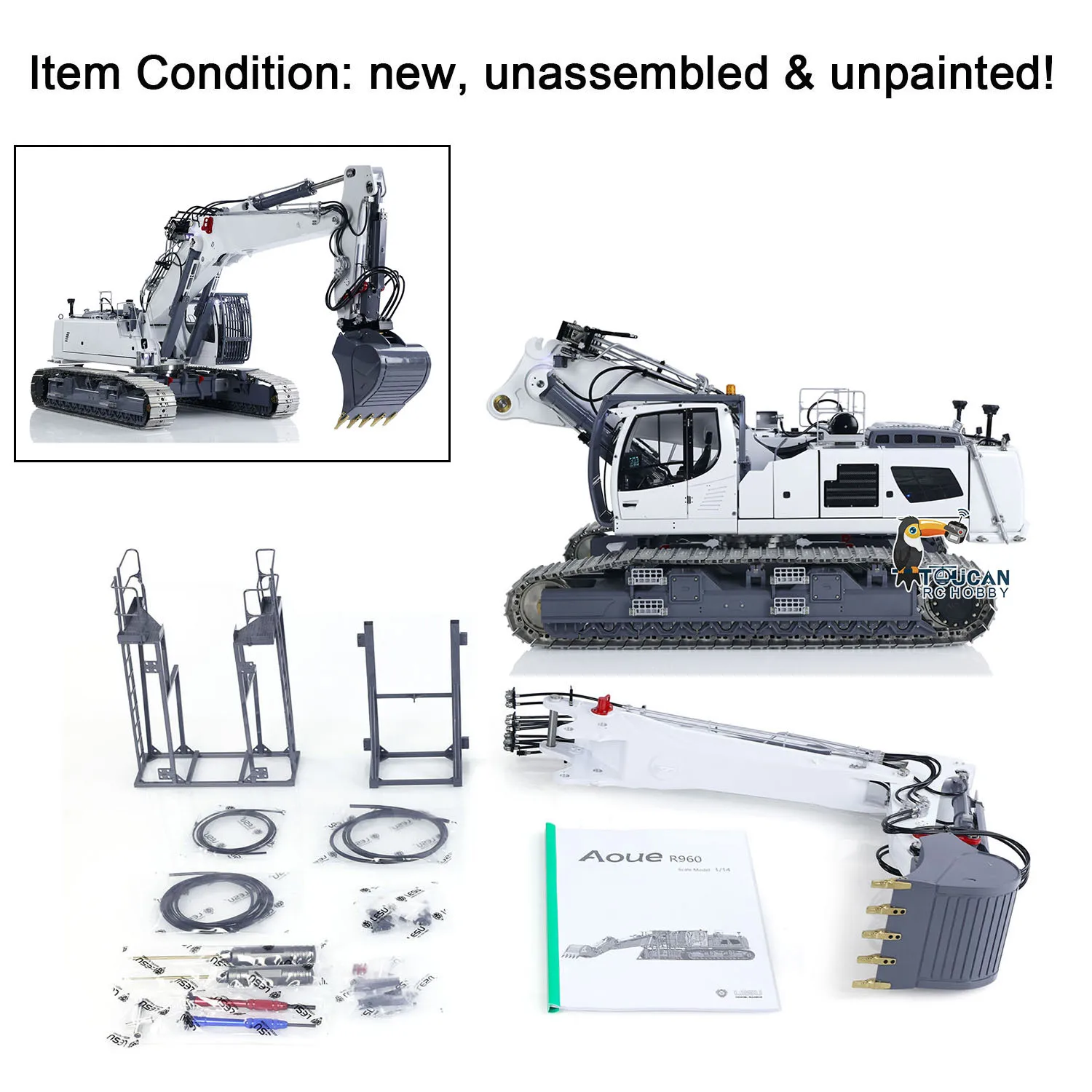 Gift LESU Metal 1/14 R960 KIT RC Full Hydraulic Excavator DIY Digger Arm Machinery Radio Control Trucks Digger Car Vehicle Toys