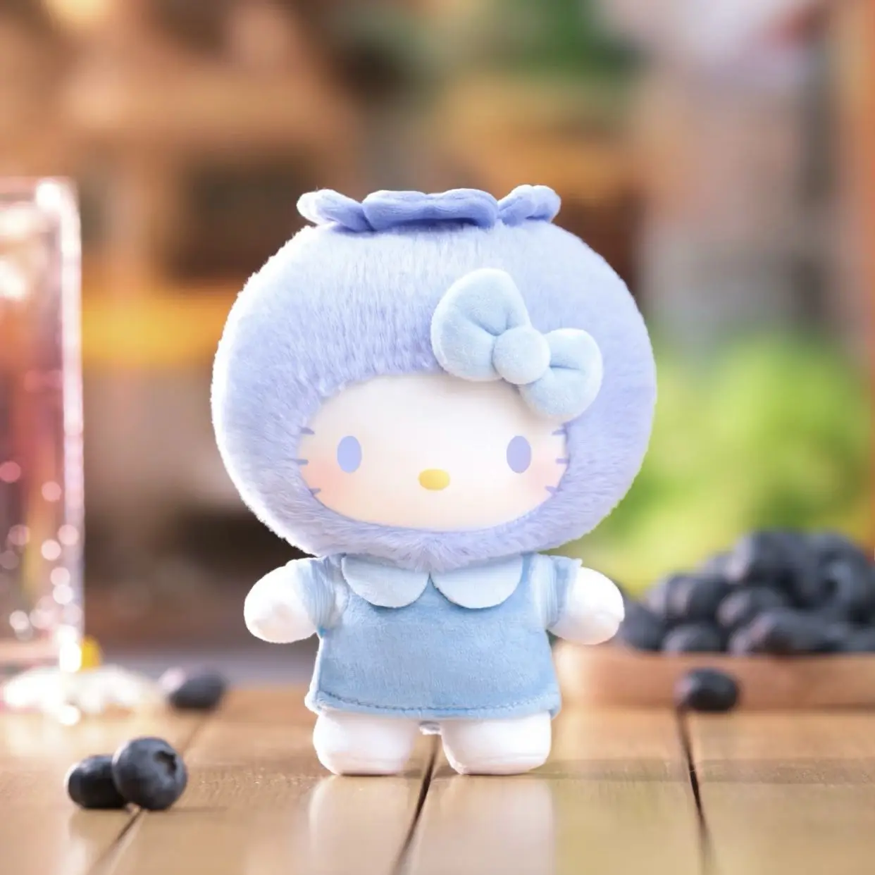 Genuíno sanrio olá kitty parque de frutas vinil rosto caixa cega dos desenhos animados bonito boneca na moda bonecas decoração brinquedos das crianças presentes