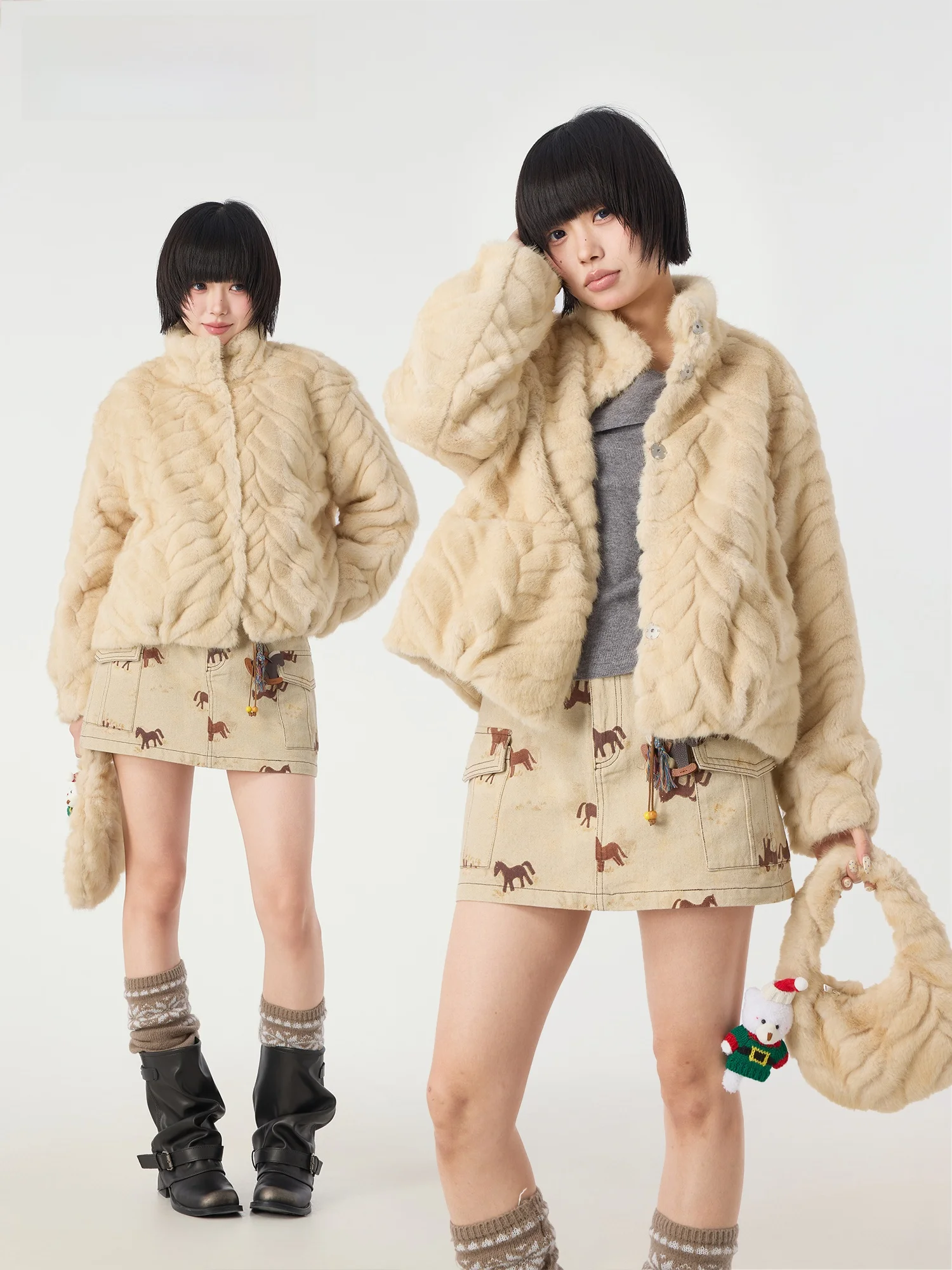 

Пуховик Didimax Ele Du с воротником-стойкой, многослойный, абрикосового цвета, премиум-качество, с одной пуговицей на застежке