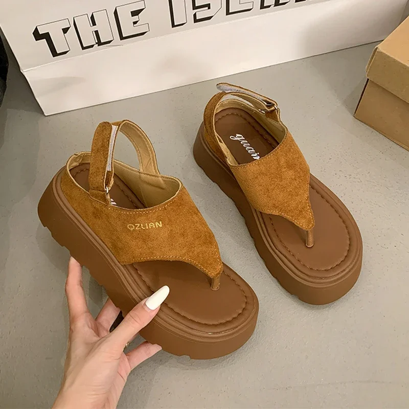 

Platform Women's Sandals Clip Toe Casual Shoes Summer Fashion Woman Slippers 2025 Beach Flip Flops New Sport Sandalias De Mujer