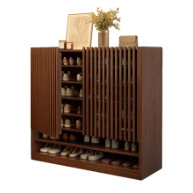 

entrance storage cabinet integrated against the wall, indoor large capacity multi-storey corridor outside the elevator entrance