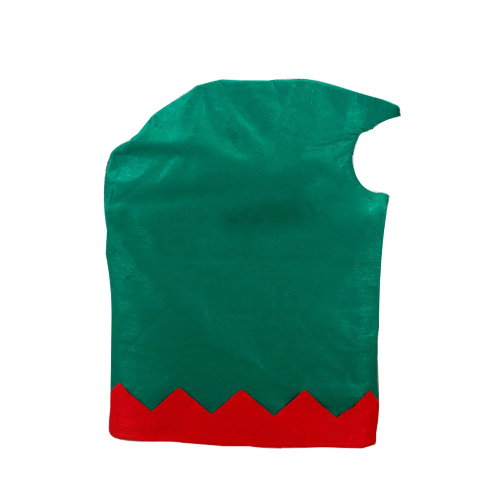 

2Pcs Seat Back Slipcover Christmas Dining Chair Cover Non-Woven Fabric Holiday Chair Protector Red Green Festive Style