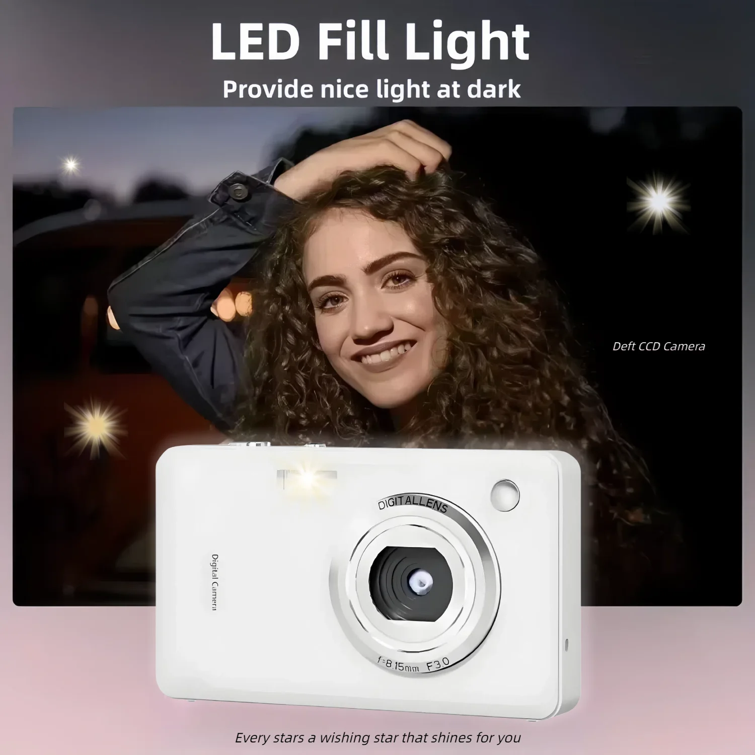 Digitale camera 1080p HD Video Foto's maken Draagbare selfie 2s/5s/10s Fijne JPEG voor fotografie Beginners Tieners Verjaardagscadeaus