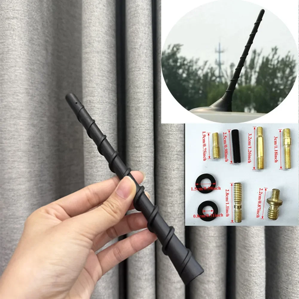 Car radio antenna spiral shape black glue stick antenna, external roof radio stability,For Jeep Grand Cherokee, Ford Raptor F150 view 4