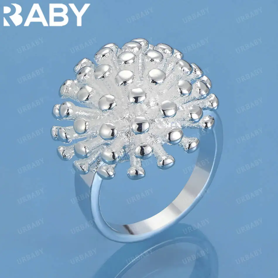 

URBABY 925 Sterling Silver Size 5-10 Geometric Ring For Women Men Fashion Jewelry Vintage Grace Charm Noble Party Birthday Gifts