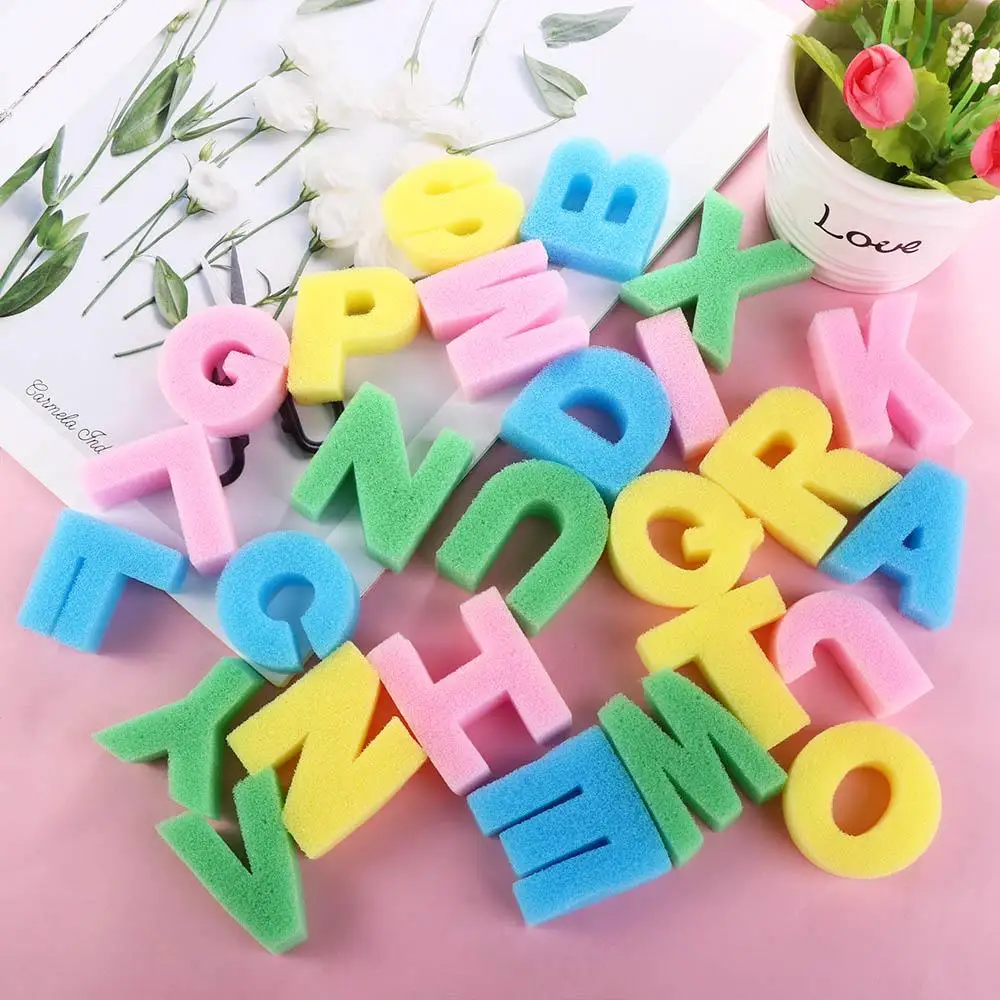 DIY Toys Doodle Tools Art Supplies Letter Painting Sponge Art Graffiti Seals Painting Brush Alphabet Graffiti Sponge