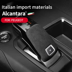 Car Center Console Gear Shift Head Knob Cover Trim Alcantara Suede For Peugeot 4008 5008 508L 2008 3008 GT car accessories