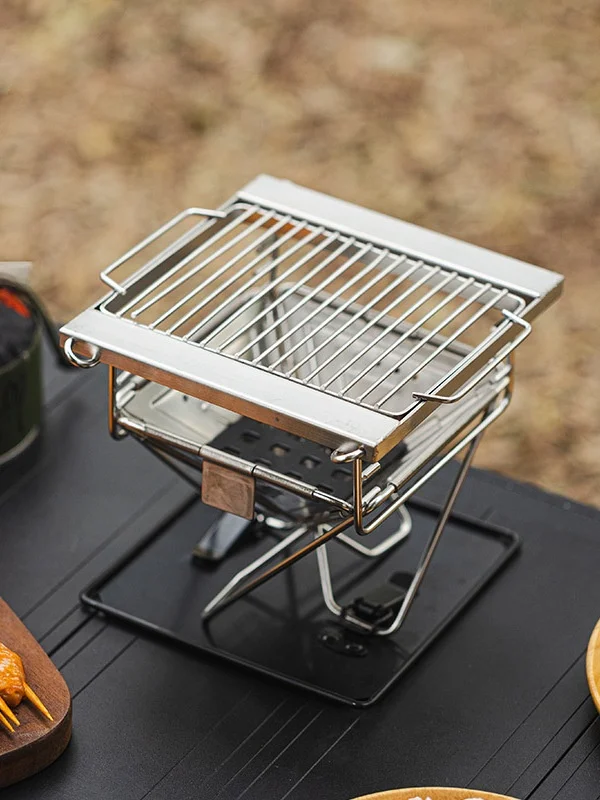 

Портативный складной гриль из нержавеющей стали для барбекю, кемпинга, пикника, печь на дровах, многофункциональное отопительное устройство для -2°C