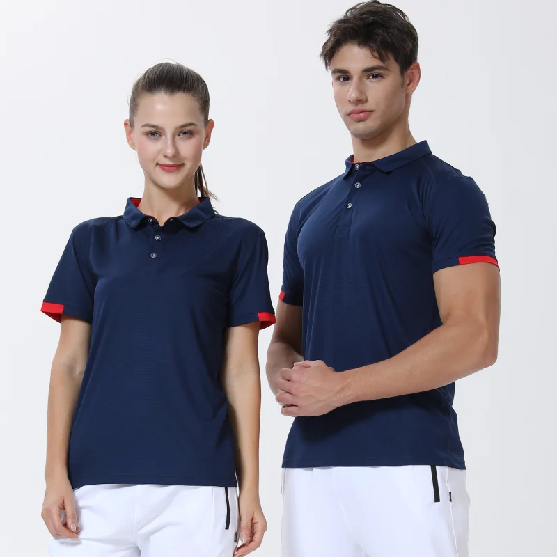 Sneldrogend sportpoloshirt Fitness Fietsen Ademende top Aangepast logo Afdrukken Borduurontwerp