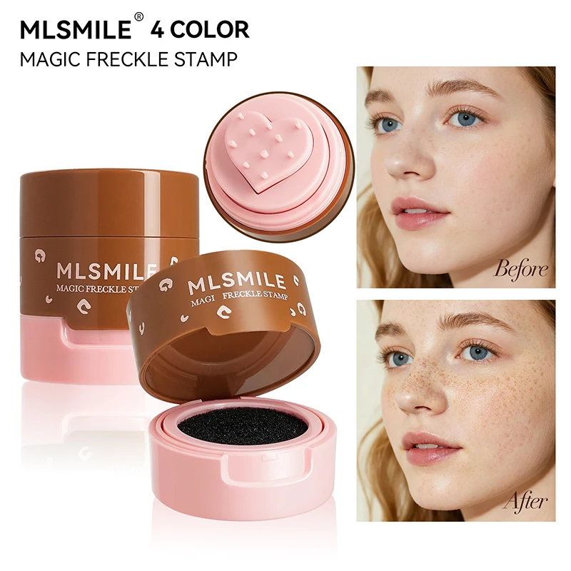 4 Colors Freckle Stamp Pen Waterproof Natural Lifelike Fake Freckle Stamper Long Lasting Sun-kissed Makeup Freckle Cushion Stamp