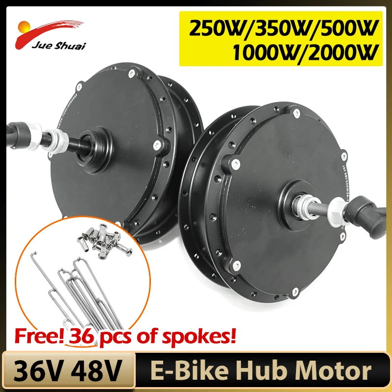 Front Rear Hub Motor 36V 250W 350W 48V 500W 1000W 1500W 2000W for Electric Bike Conversion Kit Brushless Ebike Engine