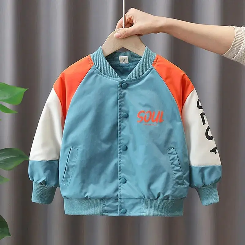 

Children's Jacket Spring and Autumn Korean Edition Kids Boys Coat 2023 New Teenage Boys Casual Top 2-12Y