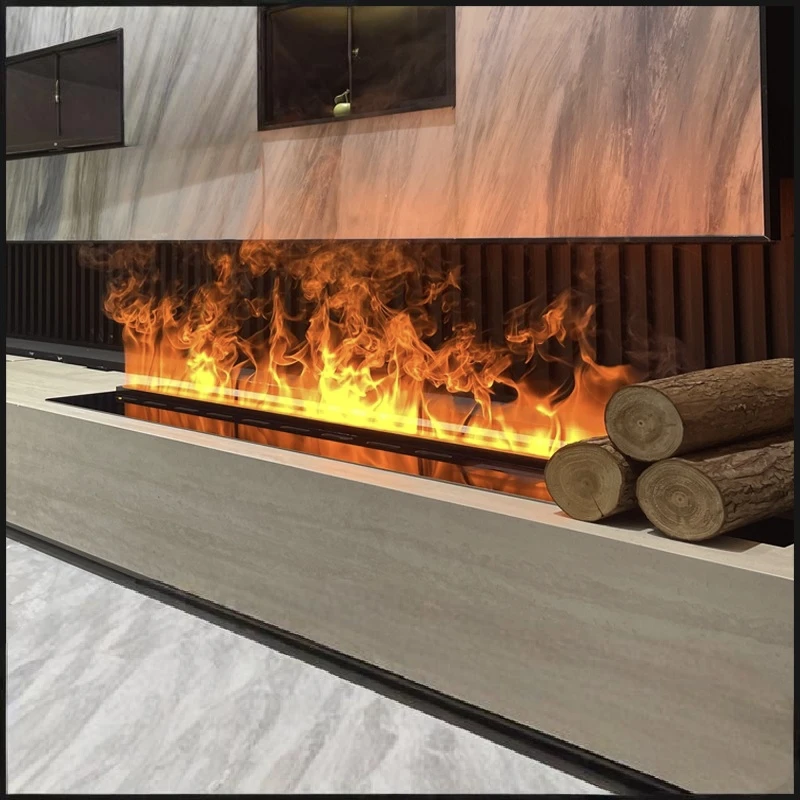 Custom New 3D Intelligent Fogging Fireplace TV Cabinet With Built-in Decorative Simulated Flame Fireplace Humidifier