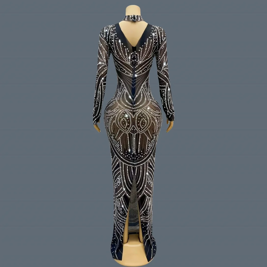 Black New Style Sparkly Rhines - Sparkly Rhinestone Club Party Dress ulasan dan harga