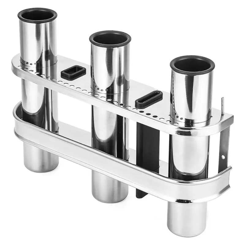 Marine 2 Layer 3 Tube Fishing Rod Holder, Fishing Rod Rack Holder For Boat, Yacht, Garage-AT20
