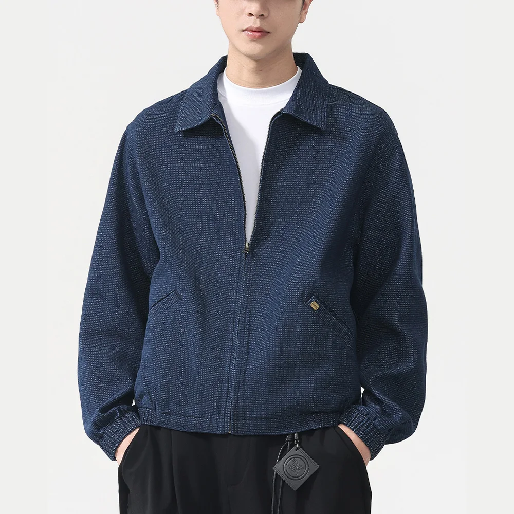 Chaqueta de Mezclilla para Hombre, Estilo Coach, Vintage, Cleanfit, Holgada, Casual, Tallas Grandes, Chaqueta Cargo de Mezclilla, Abrigo de Jeans para Hombre, Primavera-Otoño
