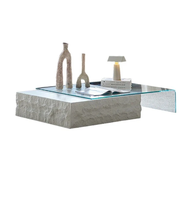 

Coffee table, Italian minimalist telescopic modern simple combination high-end wabi-sabi style table, living room glass