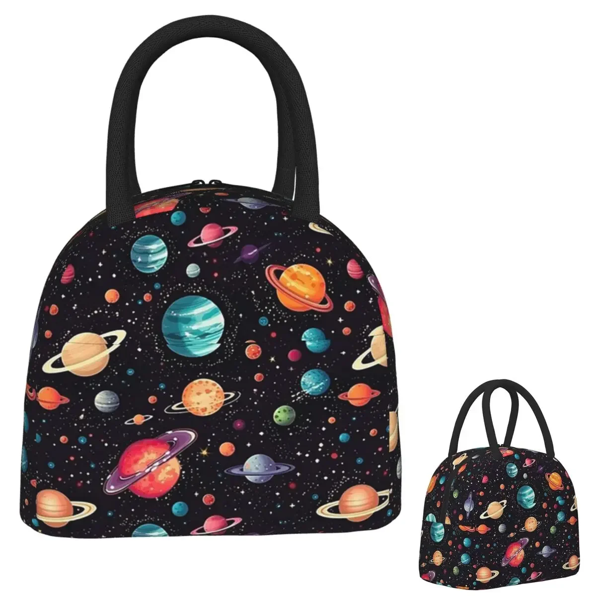 Solar System Space Planets Universe Insulated Lunch Bag for Women Kids Leakproof Food Boxes Thermal Lunch Box Tote