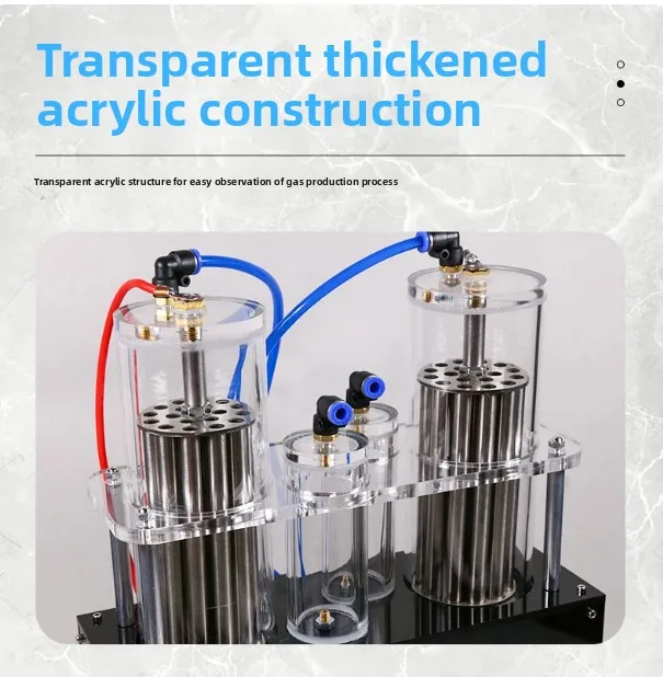 Acrylic Water Electrolysis Machine Hydrogen Oxygen Separation Device Double Outlet for Lab Science Teaching