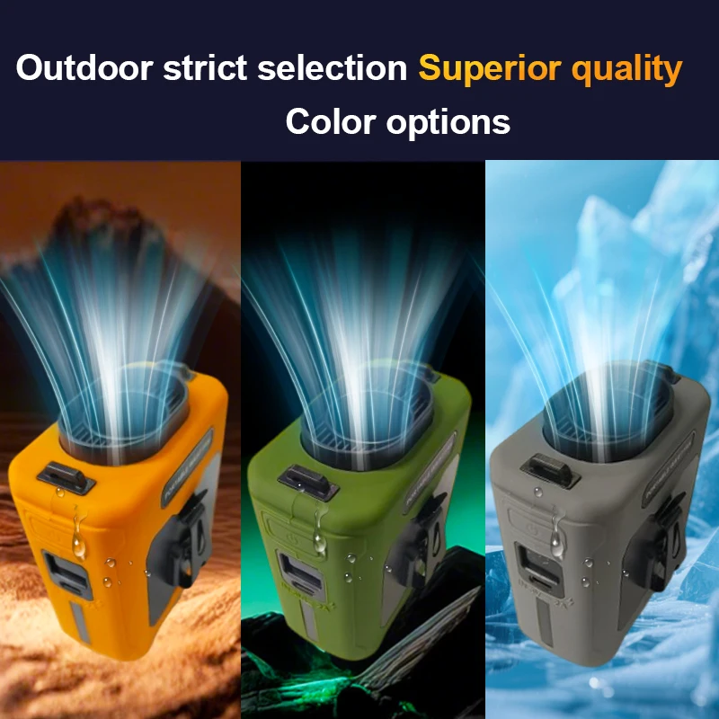 

Портативный поясной вентилятор со светодиодной подсветкой и Power Bank Вентилятор с сильным воздушным потоком для работы на открытом воздухе Летний вентилятор