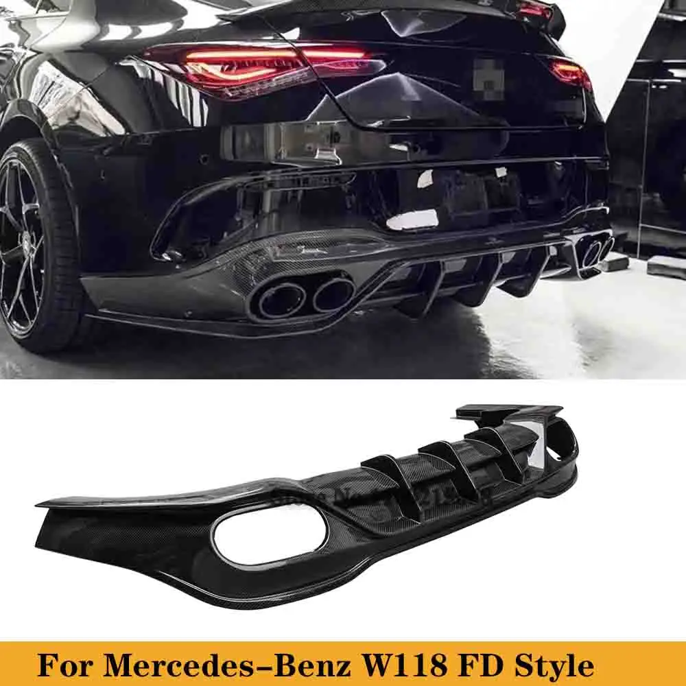 For Mercedes-Benz CLA Class W118 Carbon Fiber Diffuser Rear Bumper Side Splitters Aprons Auto Tuning