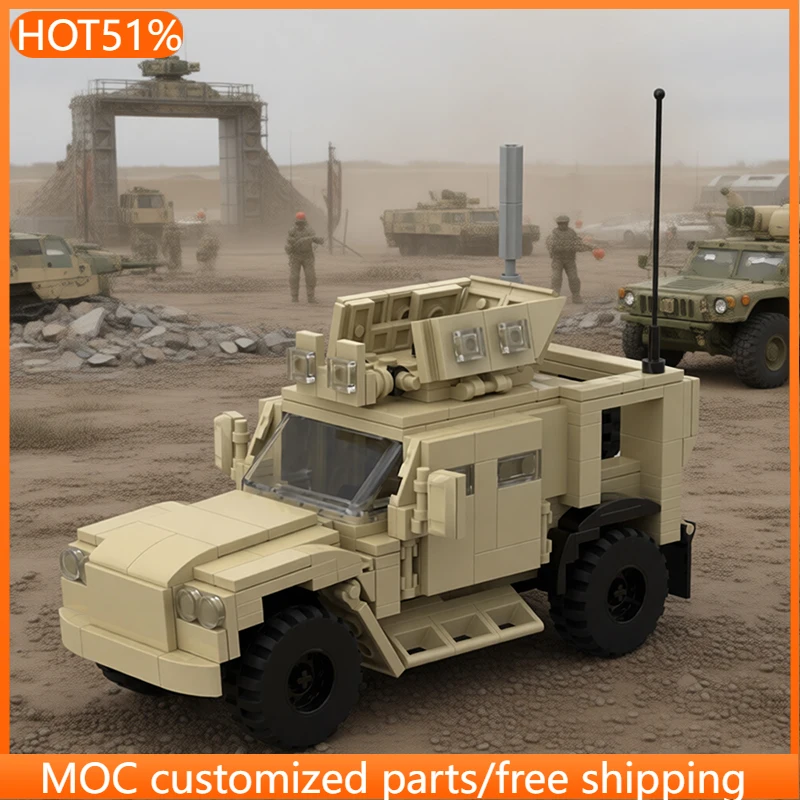 378 pièces de briques de véhicule blindé TheBrickTechnician MATV MOC, blocs de construction modulaires personnalisables, jouet créatif DIY pour garçon, cadeau de Noël
