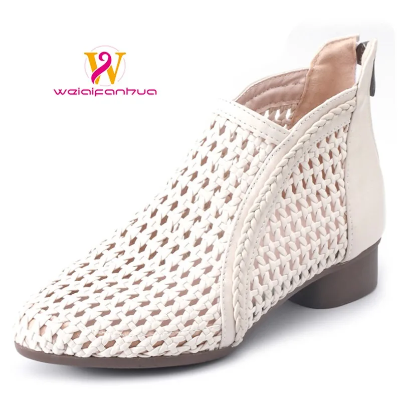 

Luxurious Women's Sandals 2026 New Style Knitted Open-toe Women's Boots, Breathable Mesh Boots, Large Size, Retro Style Sandals