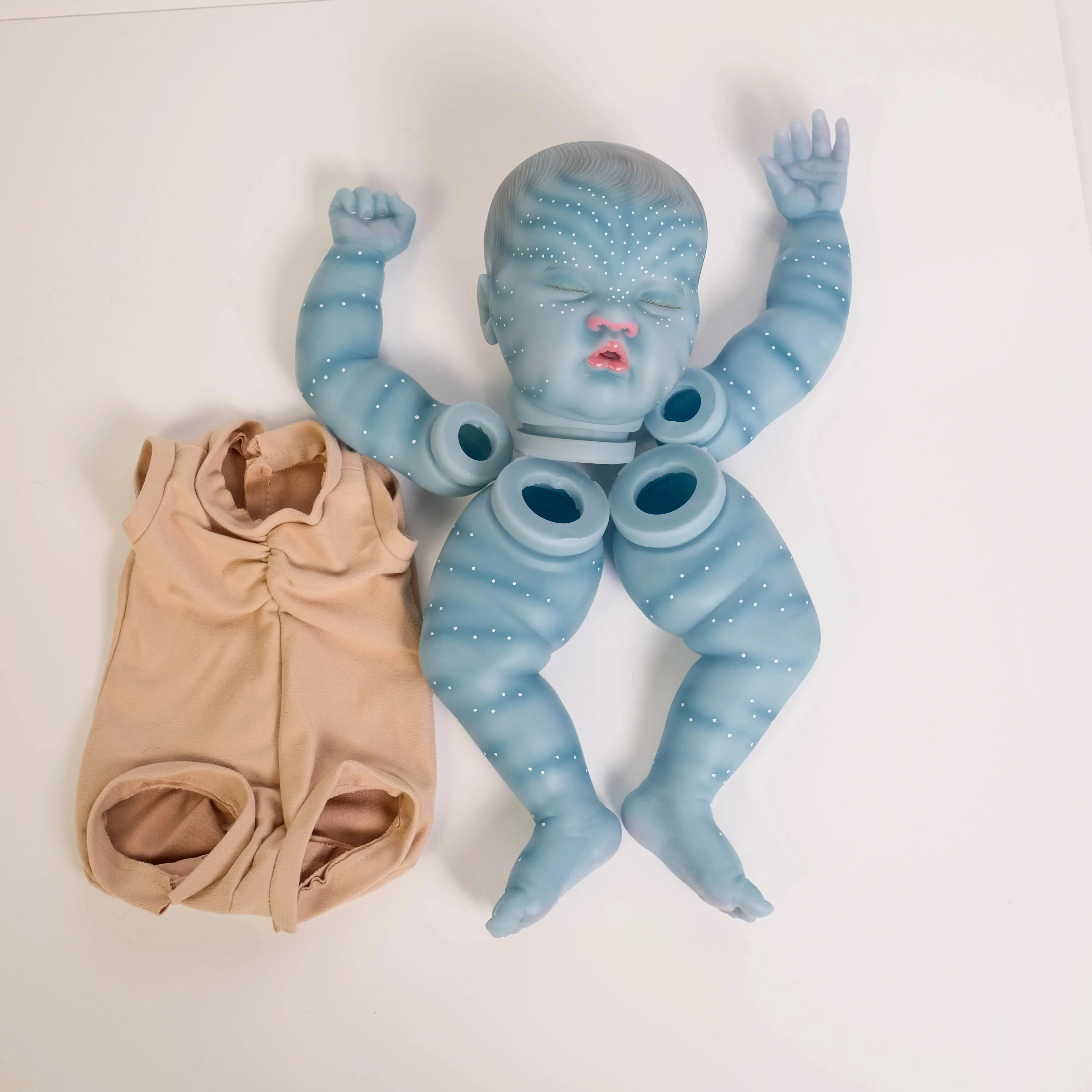 19inch ASHIA Blue skin Version Already Painted Unfinished Doll Parts DIY Baby Kit