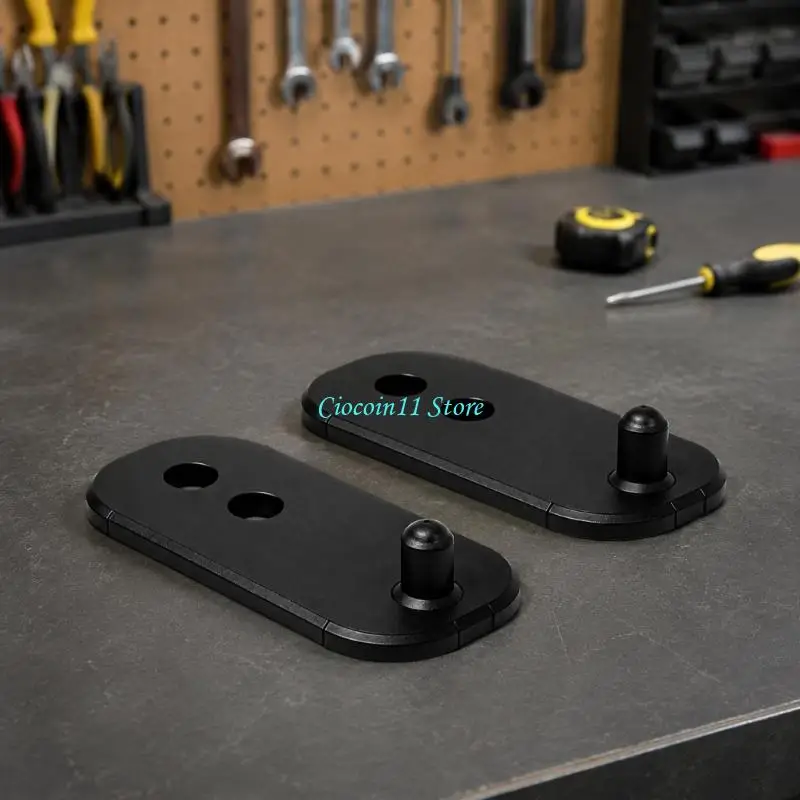 Y1UB Fridge Repair Replacement Part, Black Door Opener Plate With Center Peg, 2 Piece Set for Refrigerator Maintenance, Hardware
