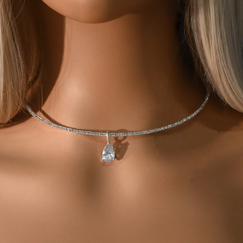 Stonefans Water Drop Pendant Choker Necklace Wedding Luxury Rhinestone Accessories Fashion 2025 Charms Jewelry High Quality Gift view 6