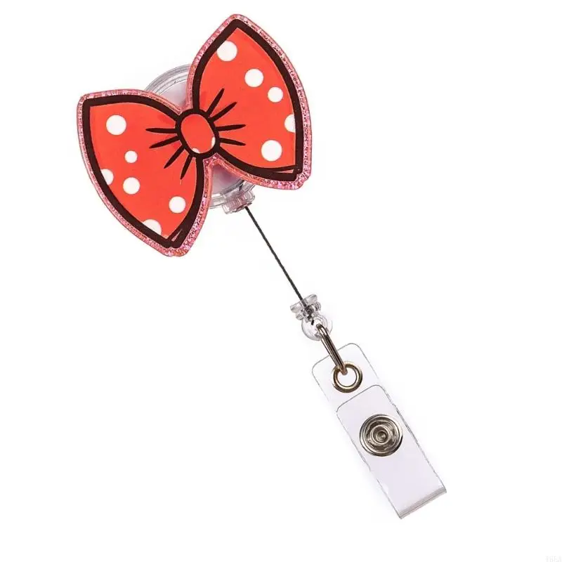 T5ea Bowknot Insignias con clip cocodrilo giratorio para enfermería doctor estudiante maestro consultorio trabajador