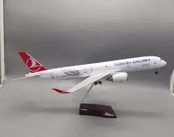 Airbus A350 Turkish Airlines 47CM 1:142 Scale Aircraft Model LED Light Die-casting Machine Collected As A Gift By Aviation