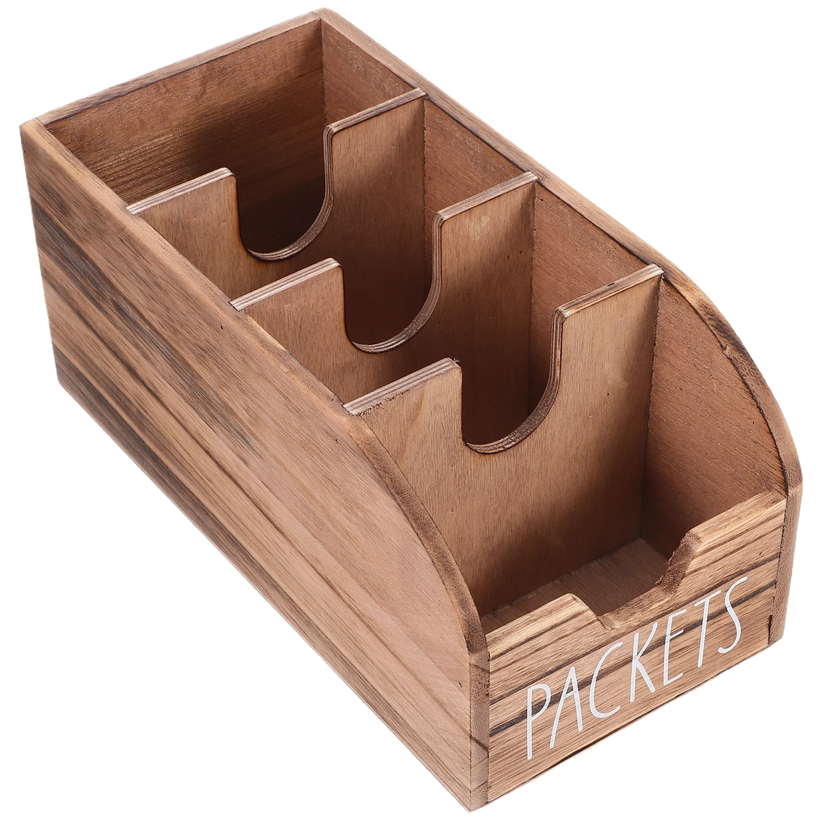 

Tea Bag Storage Box Wood Seasoning Packet Holder Office Coffee Station Spice Dispenser Sachets Rack Kitchen Organizer Tea