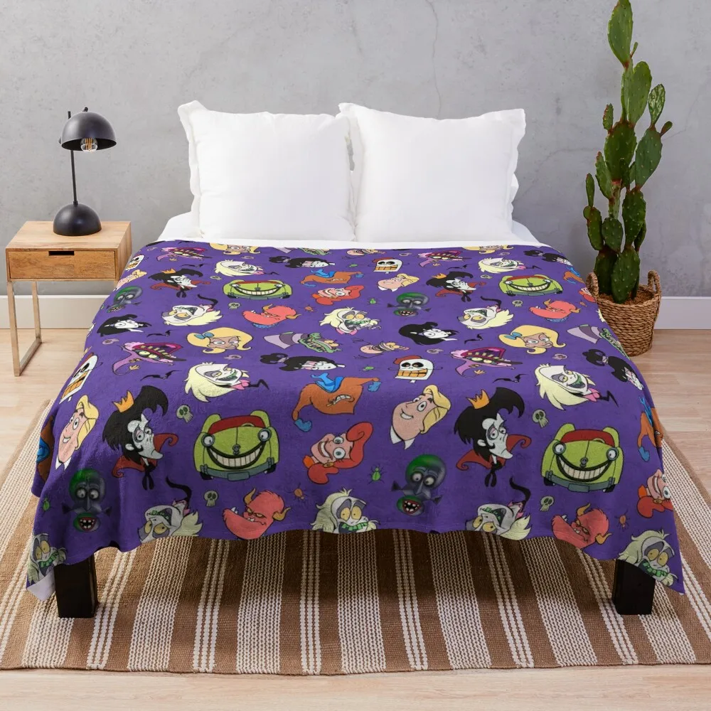 Copia de Handbook for the Recently Deceased - Violet Throw Blanket Decorative Sofa Flannels Retros Blankets