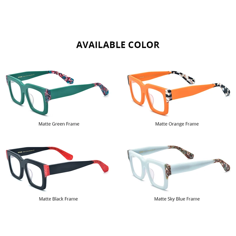 HEPIDEM Acetate Glasses Frame Men Oversize Big Size Square Eyeglasses Women Japanese Handmade Spectacles Thick Eyewear 9288