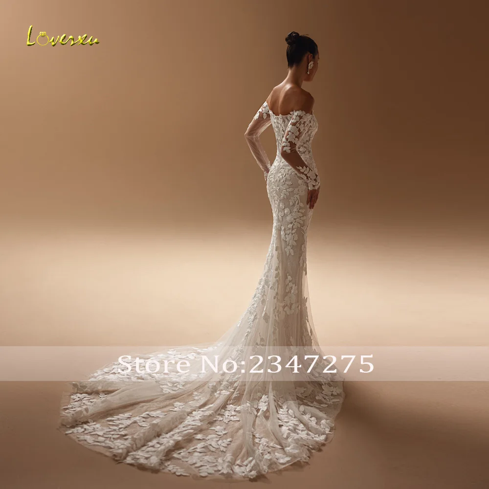 Loverxu sirène Sexy robes De mariée chérie hors De l'épaule Robe De Novia dentelle broderie sur mesure Robe De mariée
