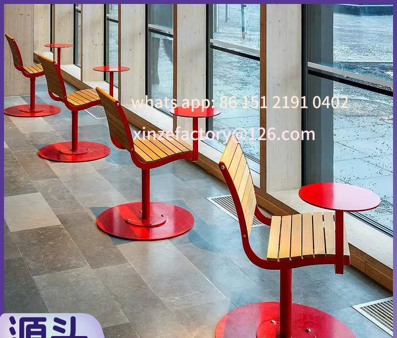 Customizable Outdoor Metal Single Chair Table One-piece Backrest Leisure Restaurant Milk Tea Shop Dining Table and Chair