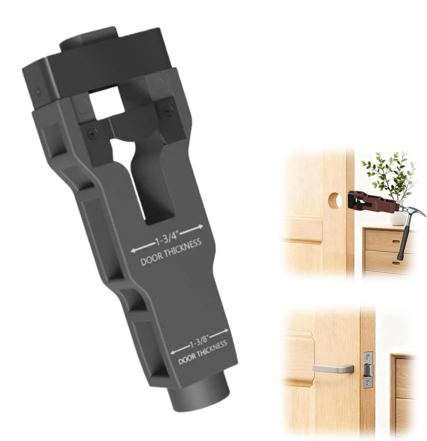 Professional Door Latch Mortise Kit Precision Template for Easy Accurate Installation Fits 1-3/4 1-3/8 Wood Doors