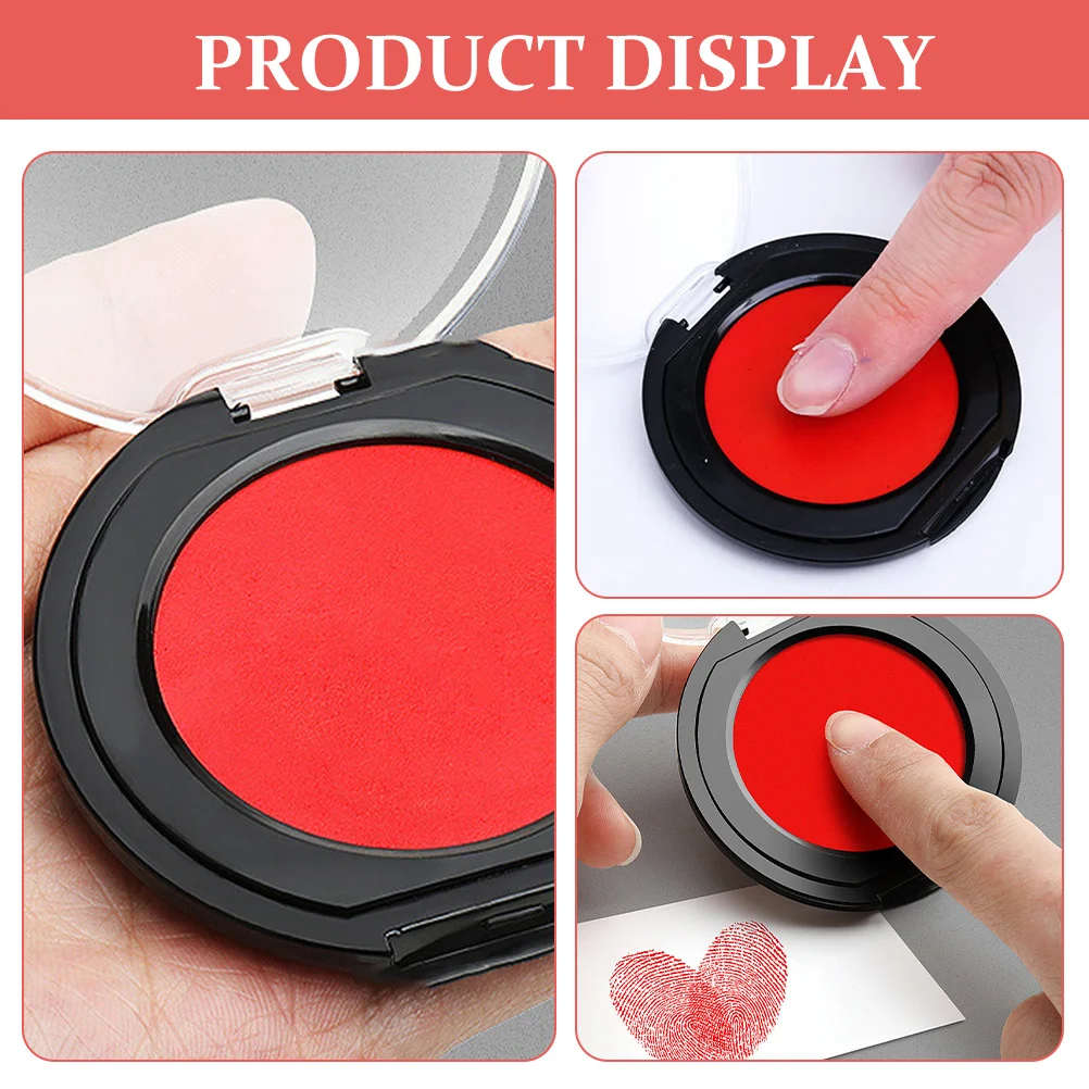 Portable Mini Round Inkpad Clear Long-Lasting Oil Ink Pad for Financial Accounting Office Tasks and Crafting Financial Stamp Pad