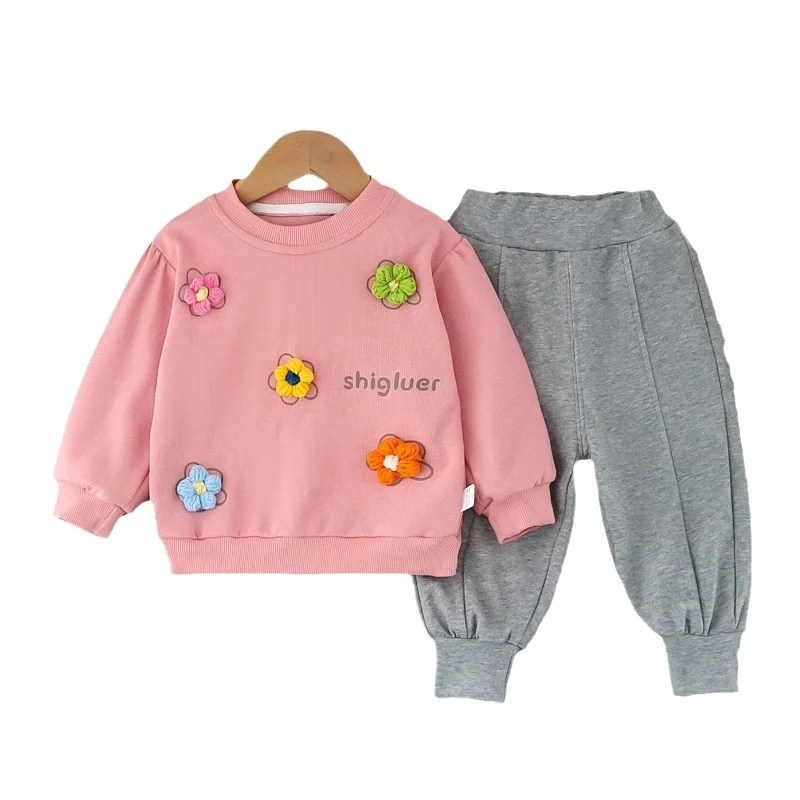 

New Spring Autumn Baby Girls Clothes Suit Children T-Shirt Pants 2Pcs/Set Kids Clothing Toddler Casual Costume Infant Tracksuits