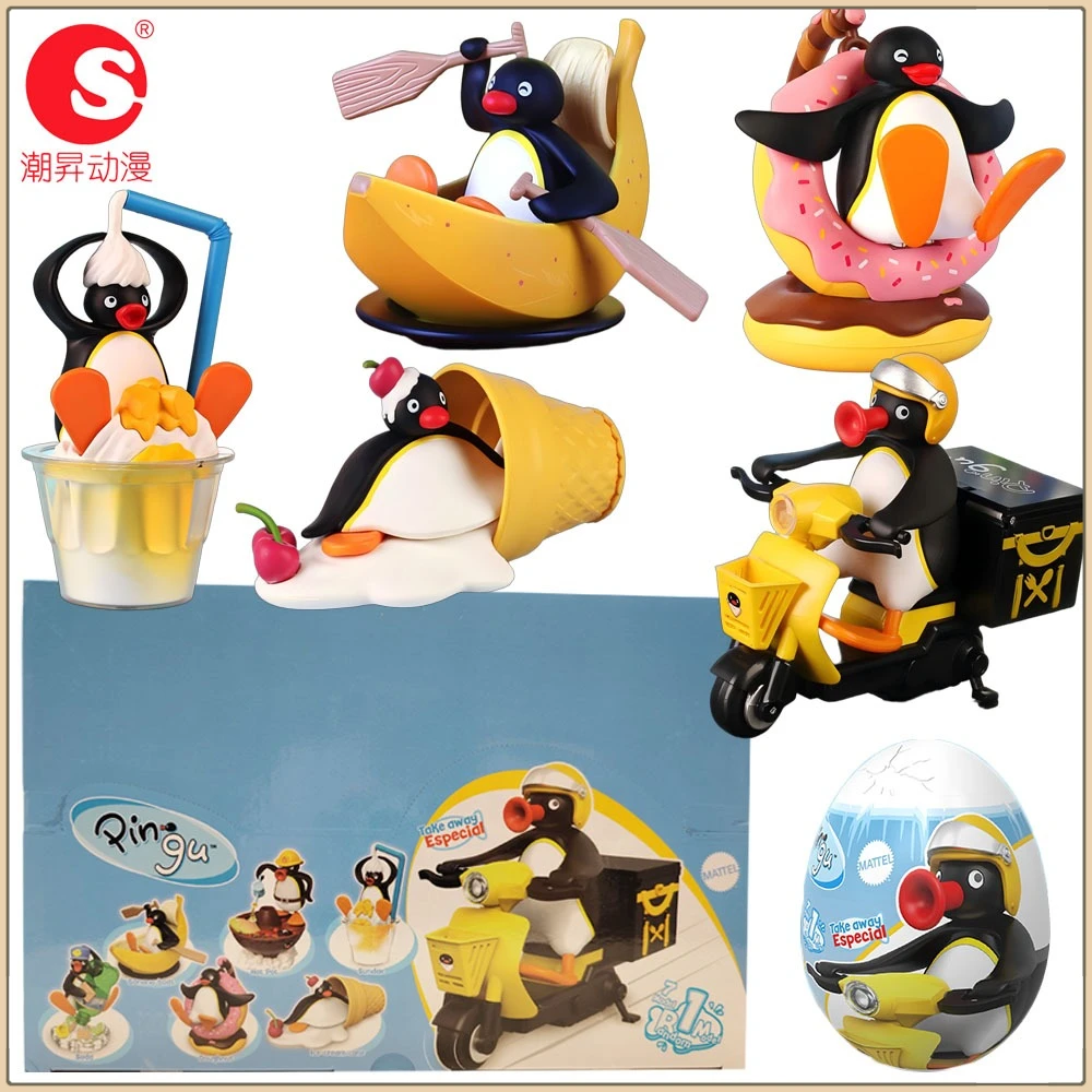 

New Original Pingu Greedy Little Goose Series Gashapon Fun Ornament Blind Box Trendy Play Penguin Model Toys Kids Birthday Gifts