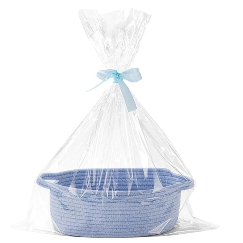 Spazioso cesto stoccaggio intrecciato con robusto corda cotone elegante supporto per maniglia per l'organizzazione