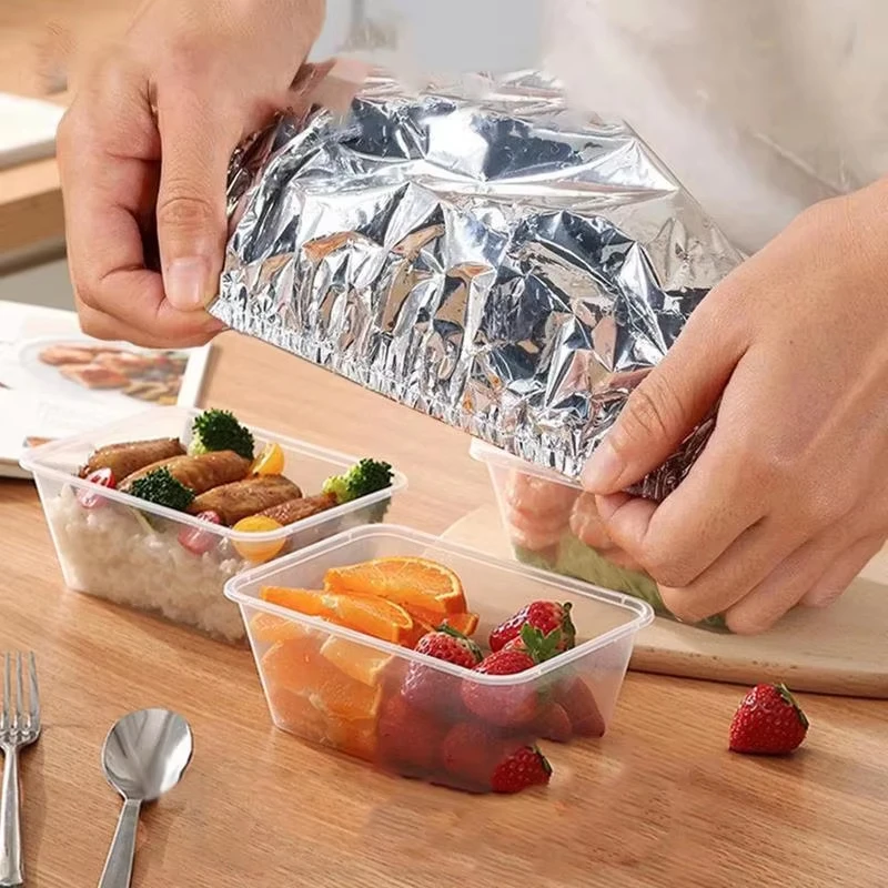 10–60 Stück wiederverwendbare Aluminiumfolie, Schüsselabdeckung, Wärmeisolierung und Wärmeerhaltung, lebensmittelechter Ofen zum Mitnehmen, Picknick – Detail 9